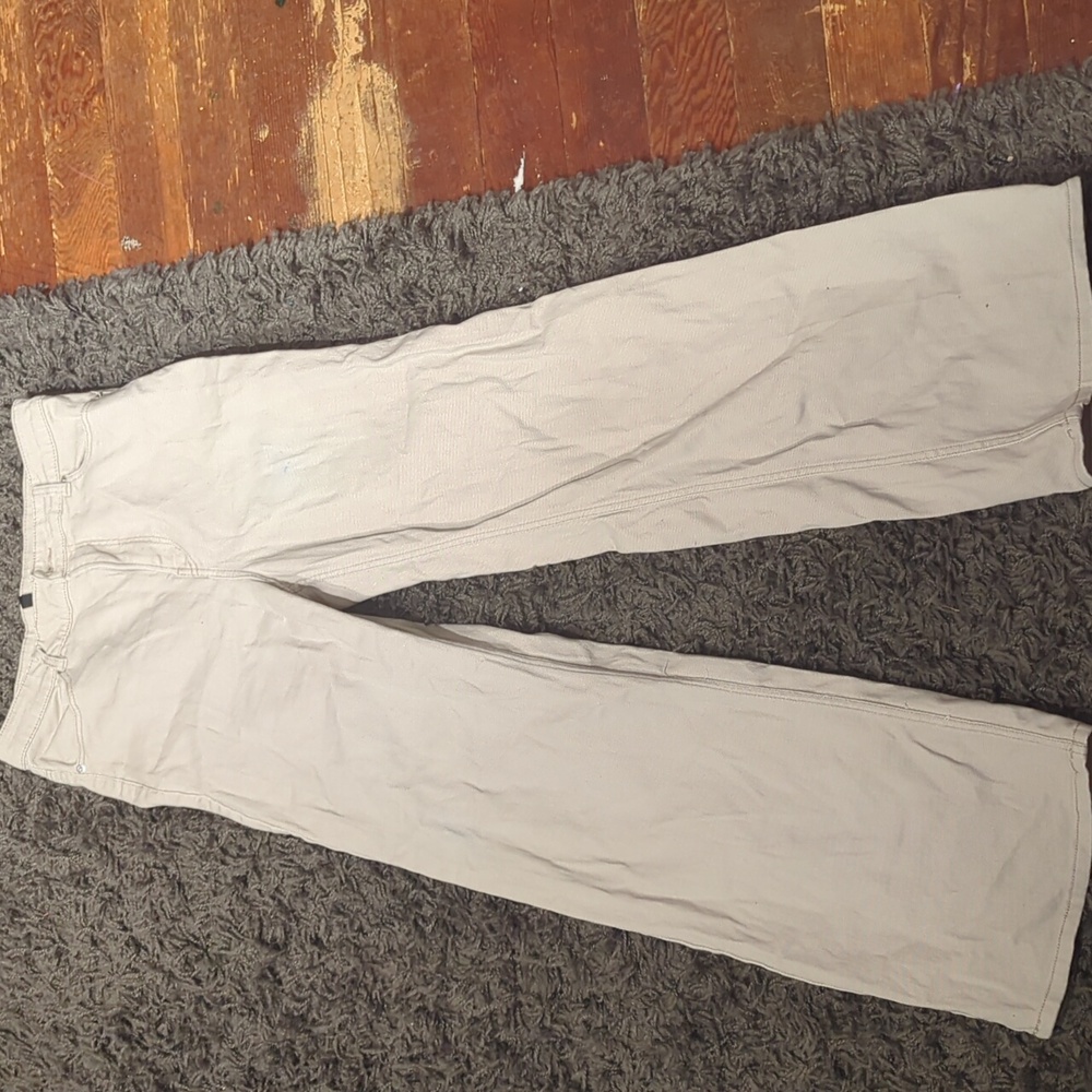 Cream wide leg pants